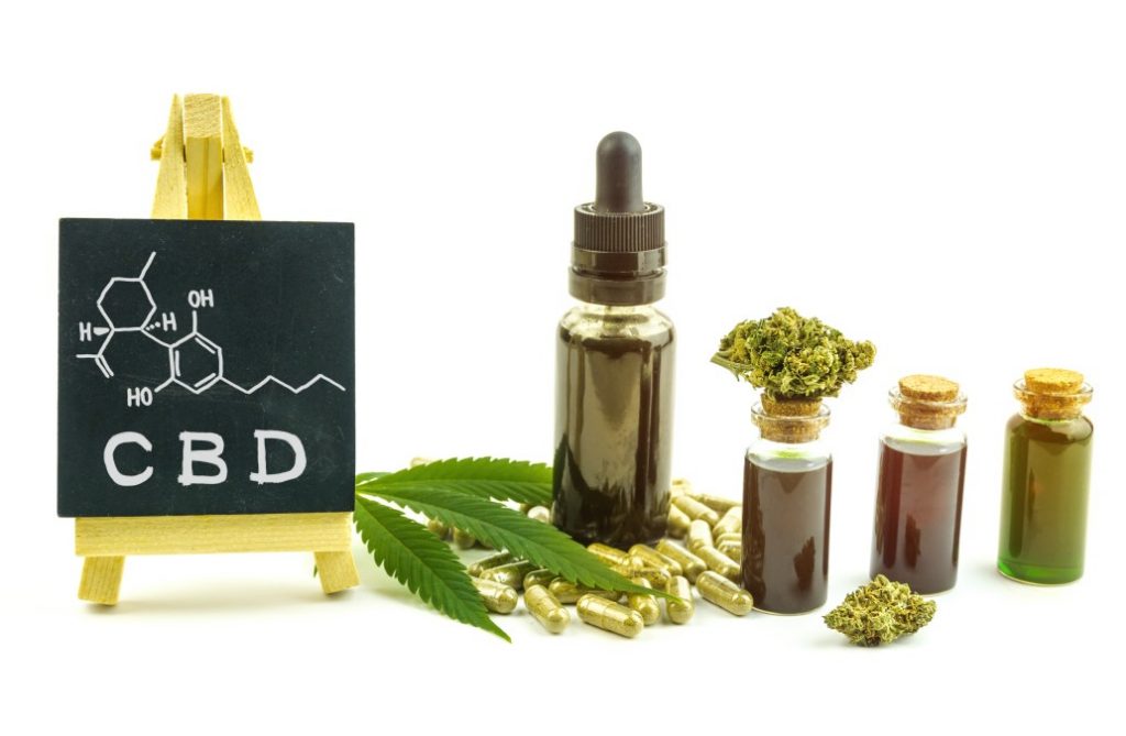 Image de la molécule du cbd et produits associés